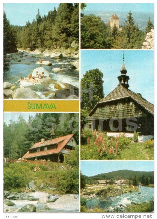 Sumava - Vydra river - Turnerova cottage - Kasperk castle - Antygl - Czechoslovakia - Czech - used 1984 - JH Postcards