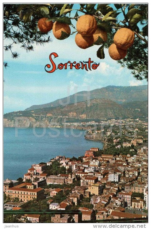 panorama - general view - Sorrento - orange - 427 - Italia - Italy - sent from Italy Sorrento to Germany Berlin 1984 - JH Postcards