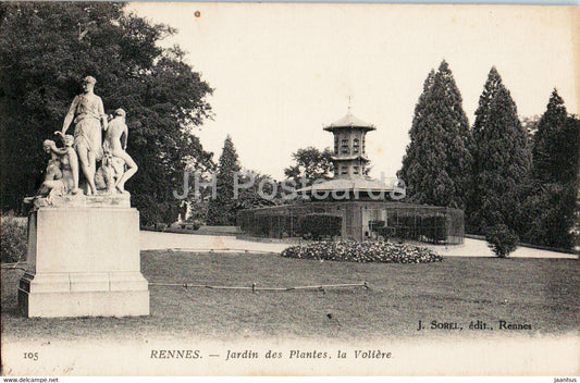 Rennes - Jardin des Plantes la Voliere - 105 - old postcard - 1919 - France - used - JH Postcards