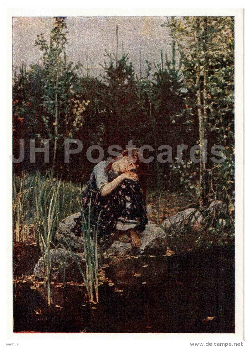 painting by V. Vasnetsov - Alyenushka , 1881 - russian art - Russia - 1957 - Russia USSR - unused - JH Postcards