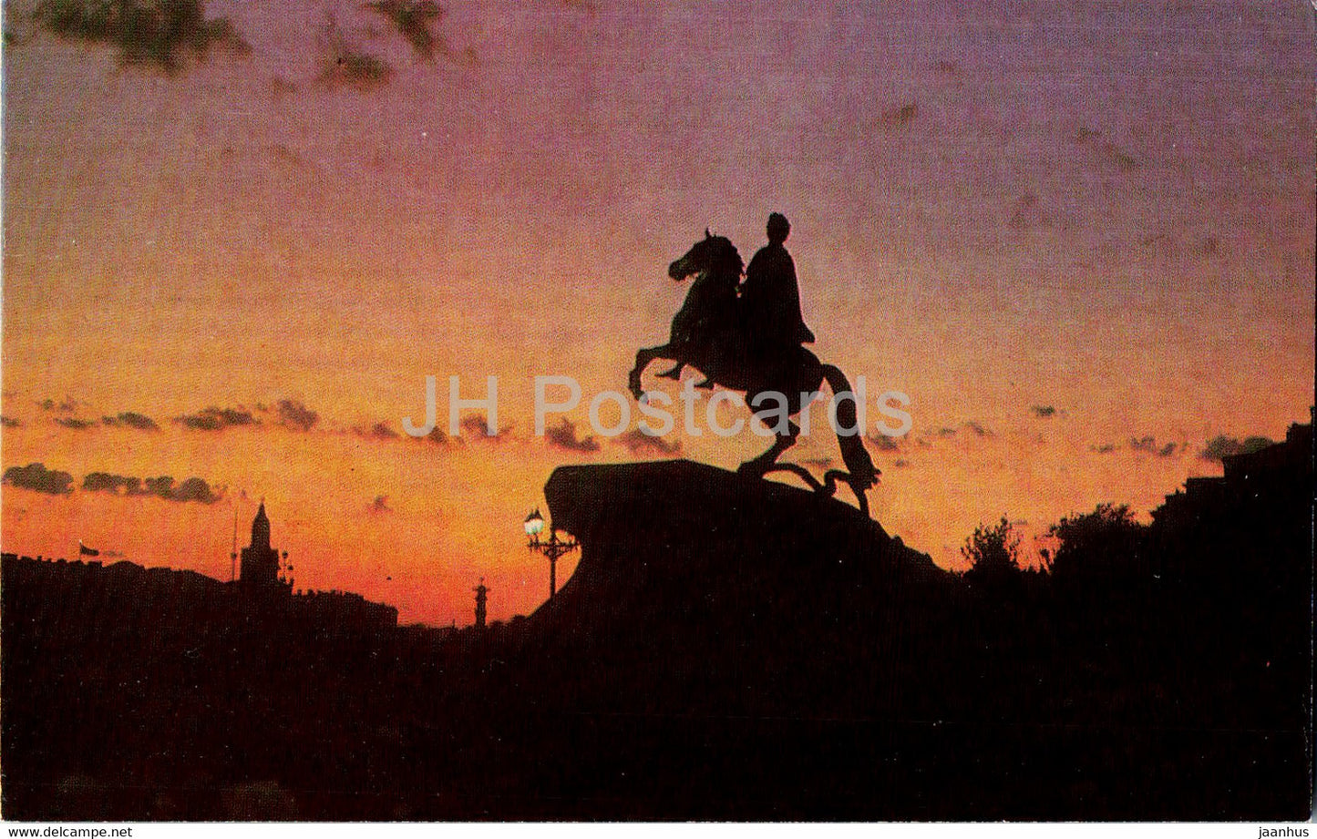 Leningrad - St Petersburg - Monument to Peter I Bronze Horseman - 1972 - Russia USSR - unused - JH Postcards