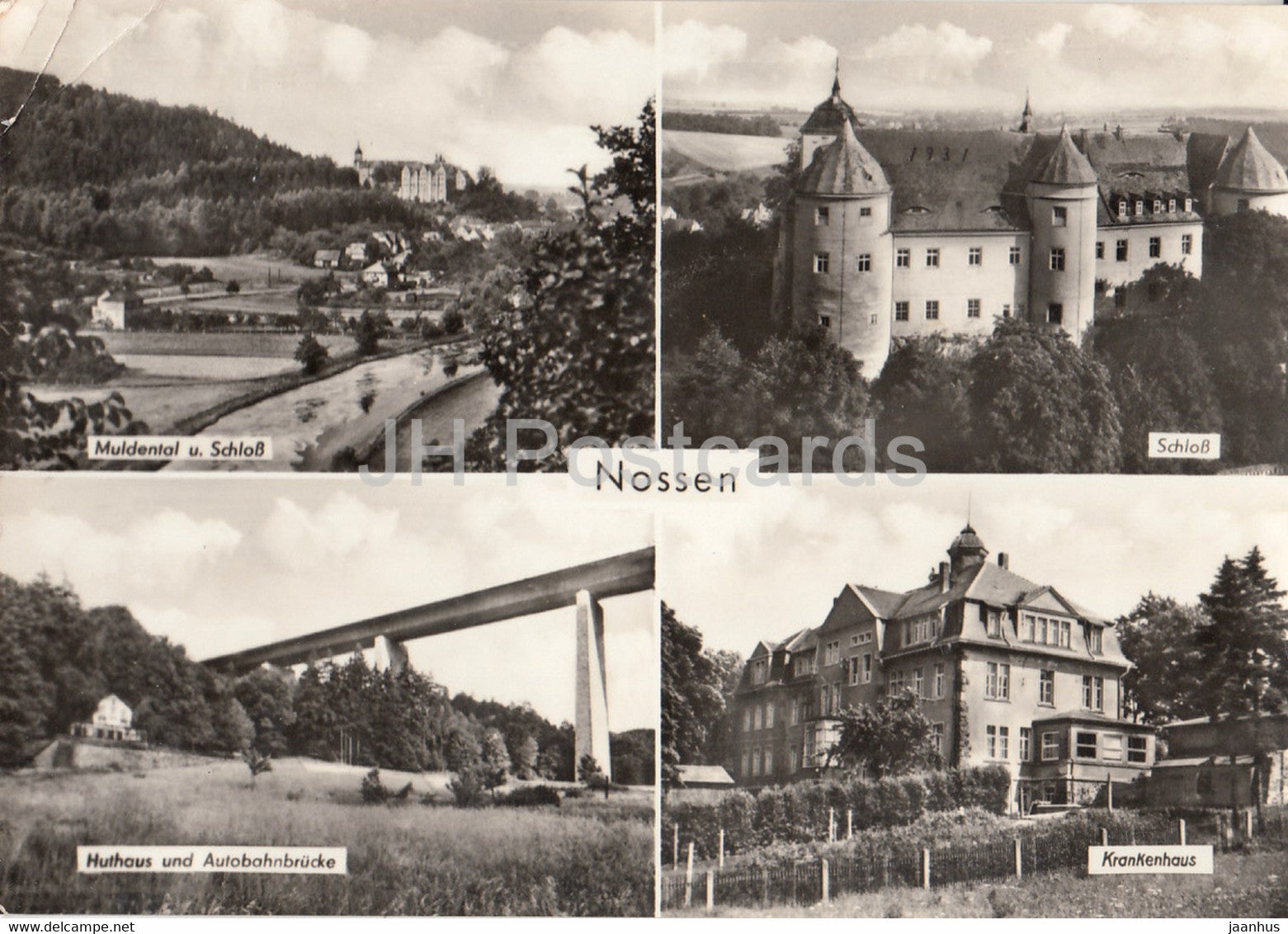 Nossen - Schloss - Muldental - Huthaus und Autobahnbrucke - Krankenhaus - castle - hospital - Germany - used - JH Postcards