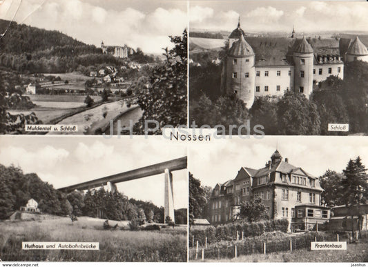 Nossen - Schloss - Muldental - Huthaus und Autobahnbrucke - Krankenhaus - castle - hospital - Germany - used - JH Postcards