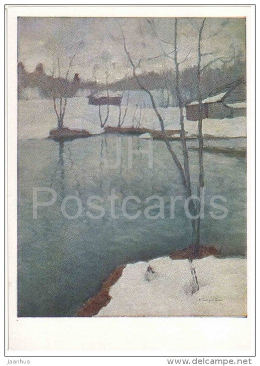 painting by V. Byalynitsky-Birulya - Spring , 1911 - russian art - unused - JH Postcards