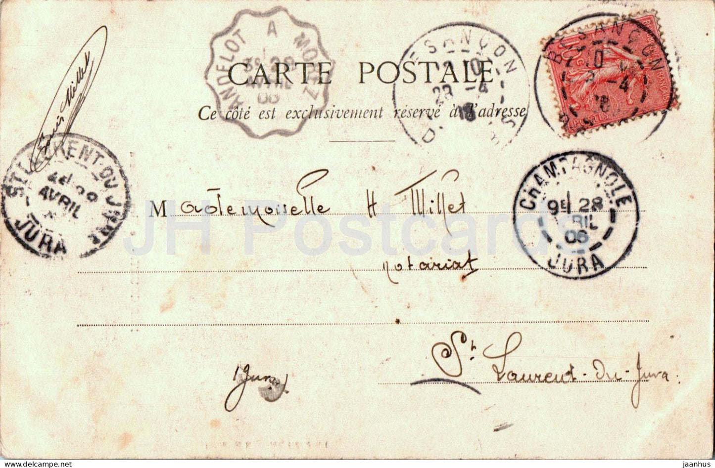 Hericourt - Le Vieux Chateau - Schloss - alte Postkarte - 1906 - Frankreich - gebraucht