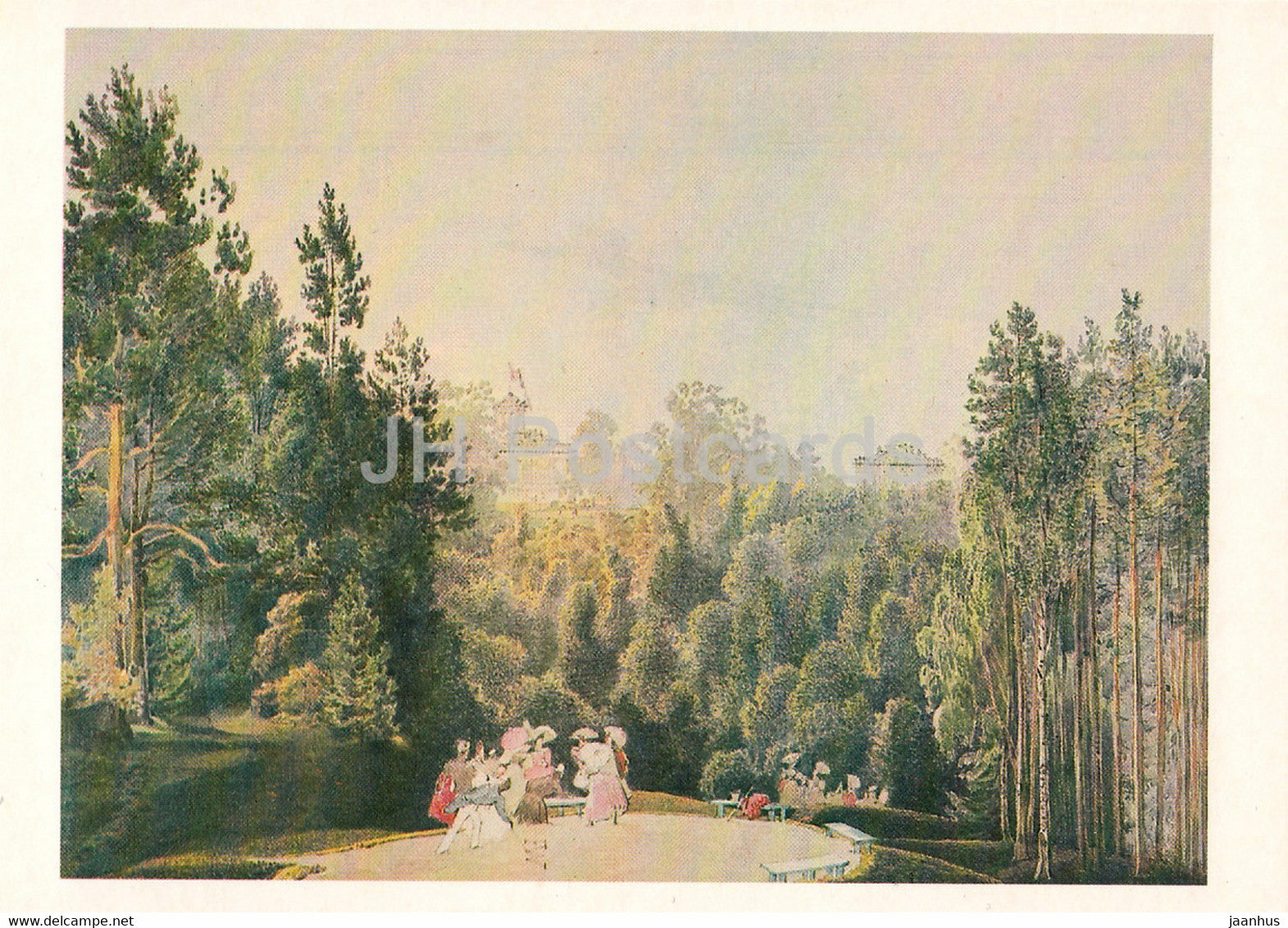 painting by V. Sadovnikov - Scene in the park - Russian art - 1985 - Russia USSR - unused - JH Postcards