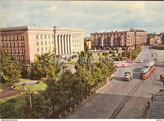 Liepaja - tram- Latvian Views - old postcard - Latvia USSR - unused - JH Postcards