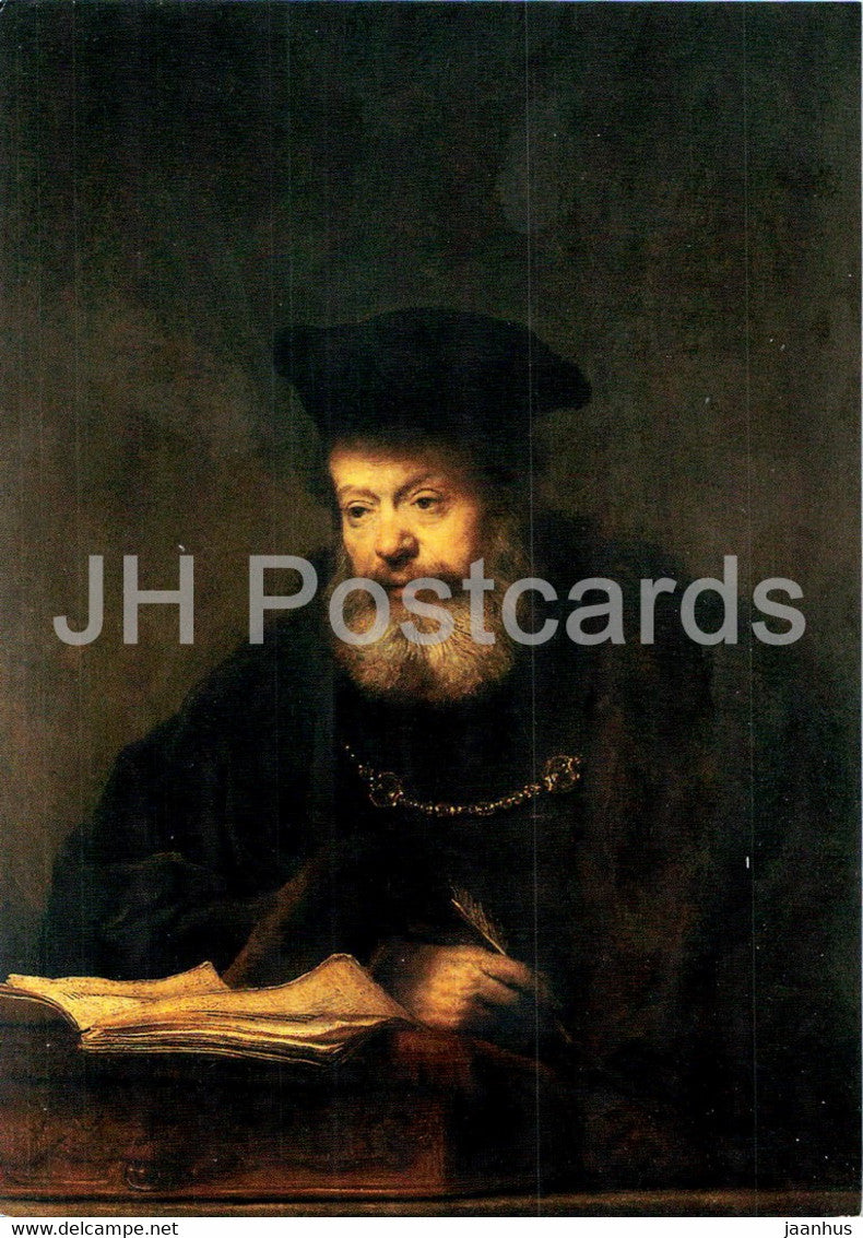 painting by Rembrandt - Scholar at the desk - Dutch art - Poland - unused - JH Postcards