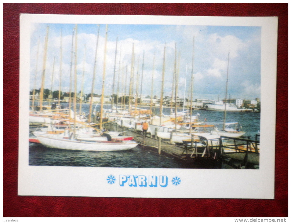 Yachts on the river - Pärnu - 1976 - Estonia USSR - unused - JH Postcards
