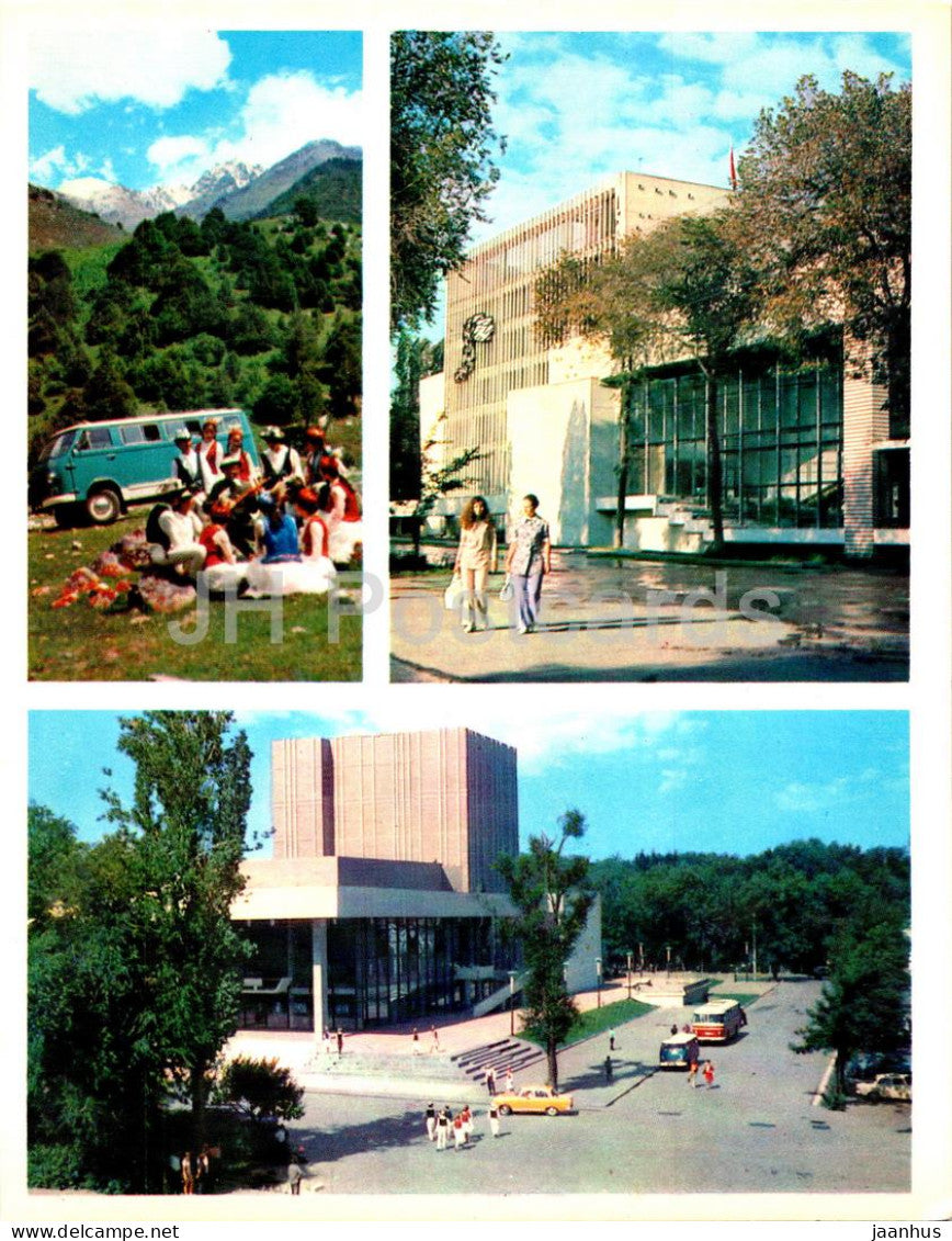 Bishkek - Frunze - Kirghiz Youth - Krupskaya Drama Theatre - Kirghiz Drama Theatre - 1974 - Kyrgyzstan USSR - unused - JH Postcards