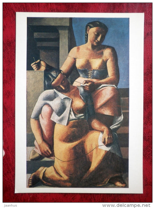 Painting by Massimo Campigli - Seamstresses . 1925 - italian art - unused - JH Postcards