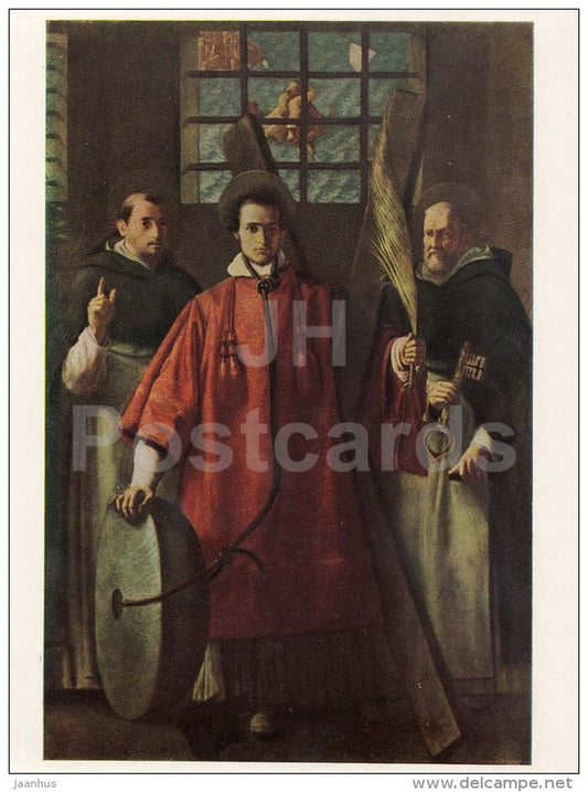 painting by Francisco Ribalta - Three saints in prison - Spanish Art - 1963 - Russia USSR - unused - JH Postcards