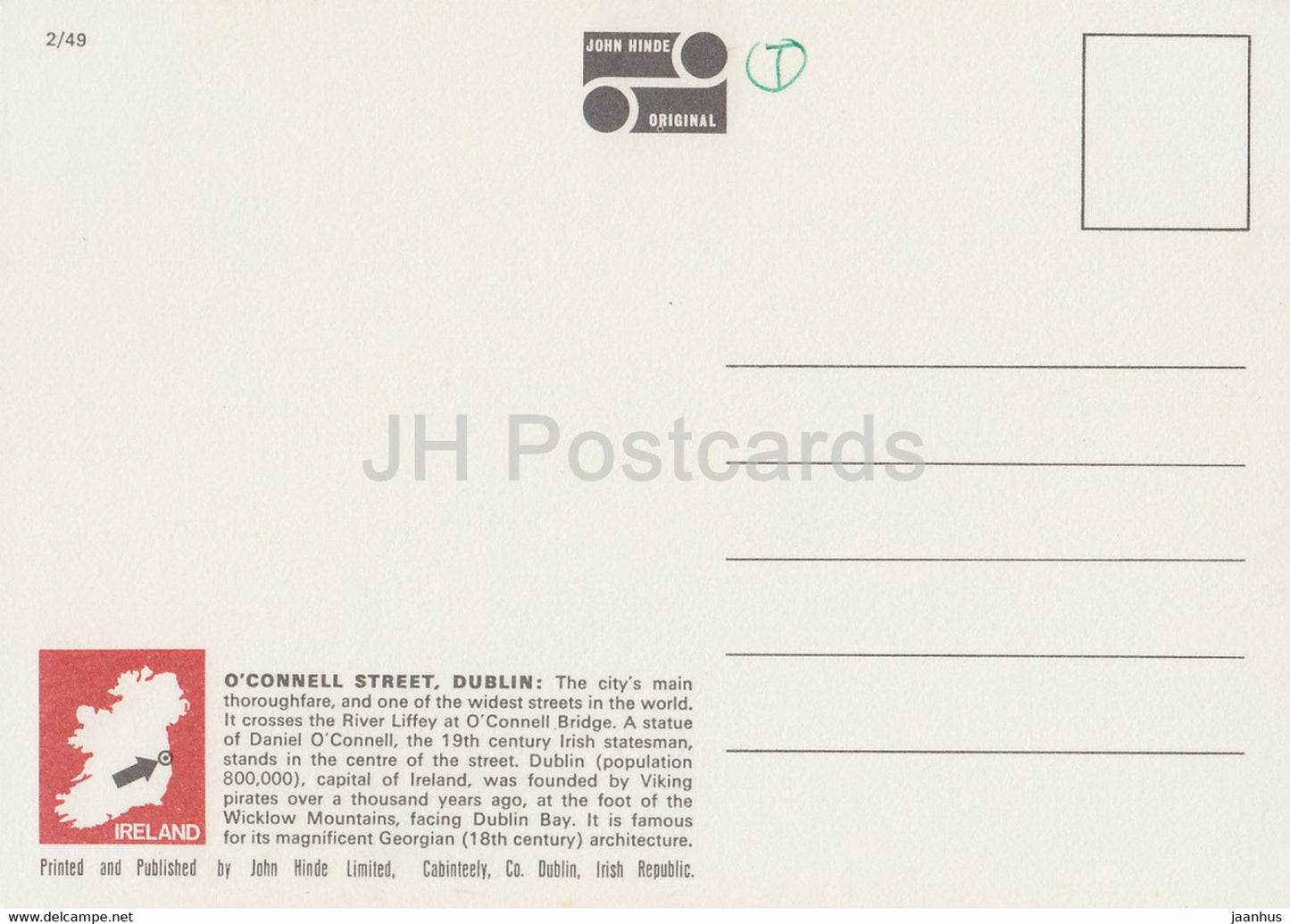 O'Connell Bridge and Street - car - bus - Dublin - Ireland - unused