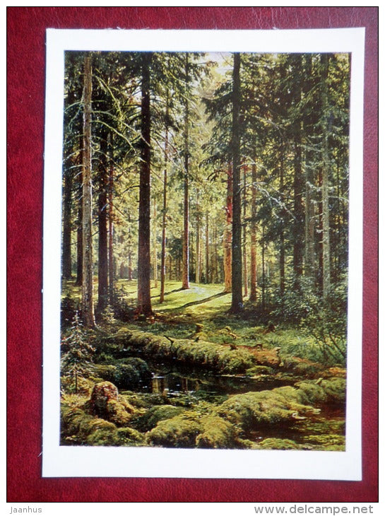 painting by I. Shishkin , Forest Landscape 1895 - russian art - unused - JH Postcards