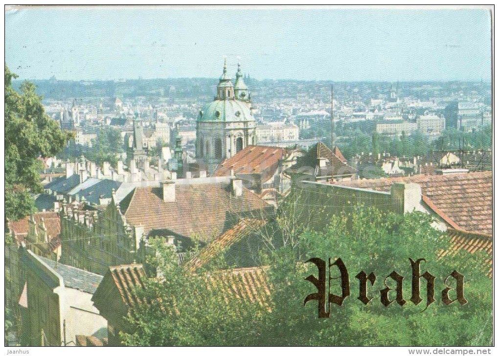 St. Nicholas Cathedral view from Golden Well - Praha - Prague - Czechoslovakia - Czech - used 1976 - JH Postcards