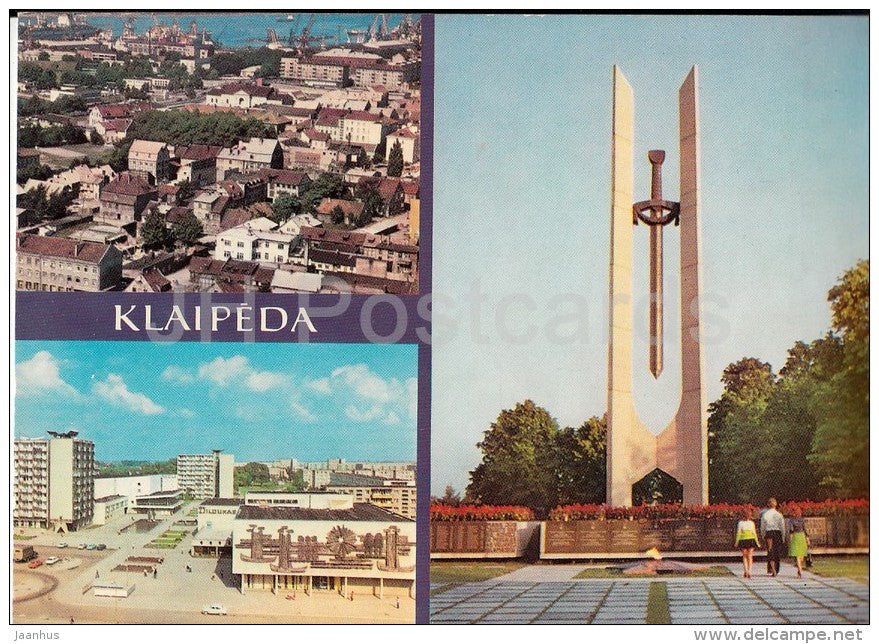 panorama - Taikos avenue - monument to Soviet soldiers - Klaipeda - 1981 - Lithuania USSR - unused - JH Postcards