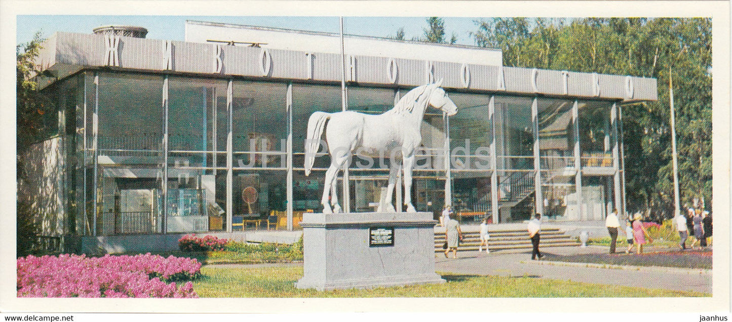 The Livestock Breeding pavilion - horse - All Soviet Exhibition Center - VDNKh - 1975 - Russia USSR - unused - JH Postcards