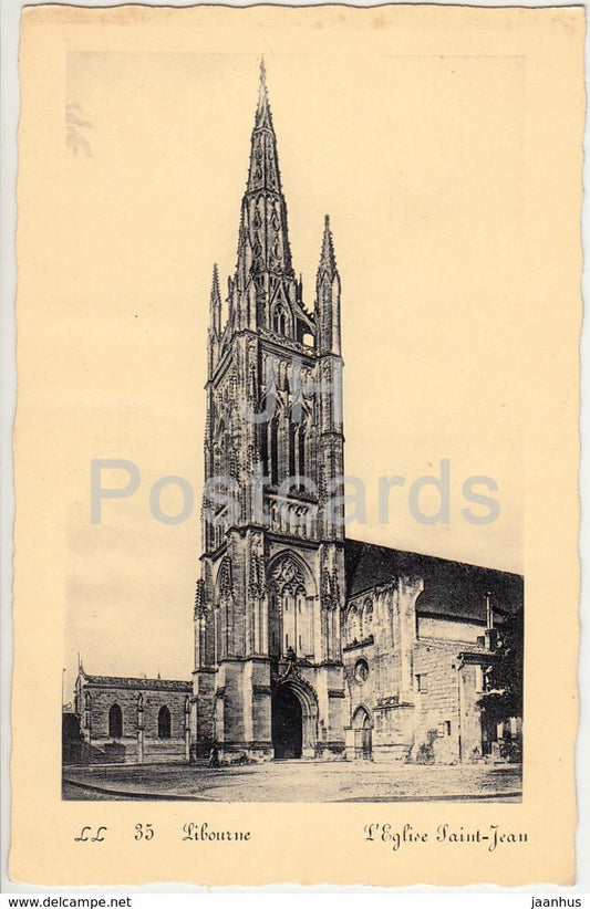 Libourne - L'Eglise Saint Jean - church - 35 - old postcard - France - used - JH Postcards