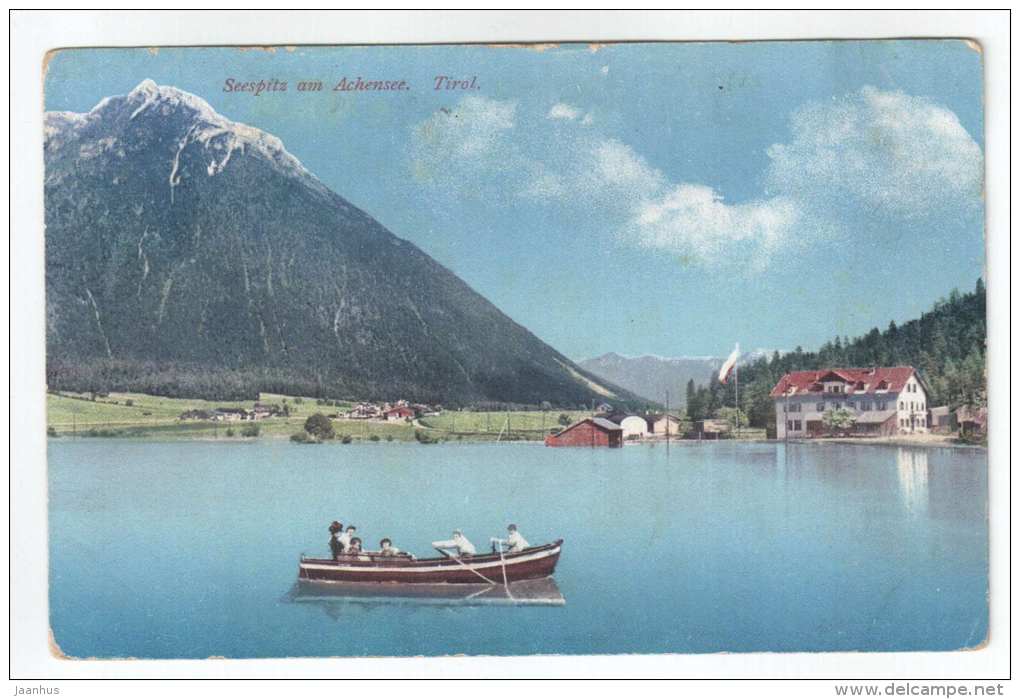 Seespitz am Achensee - Tirol - boat - Austria - Österreich - old postcard - unused - JH Postcards