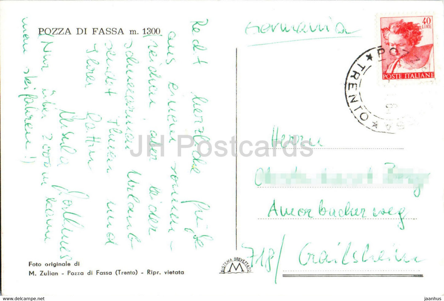 Pozza di Fassa 1300 m - Italy - used