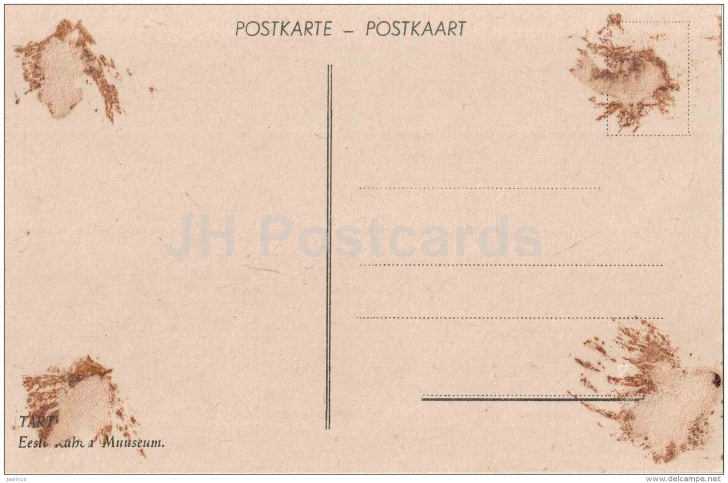 The Estonian National Museum - Tartu - on thin paper - old postcard - Estonia - unused - JH Postcards