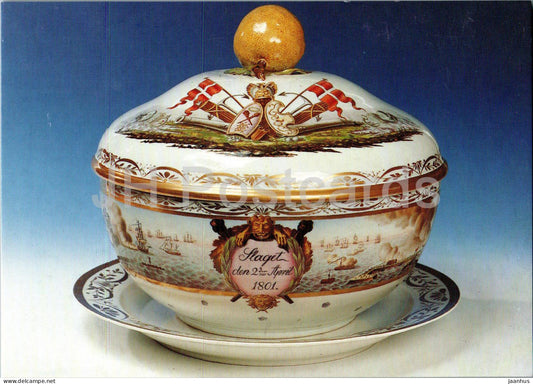 Punchebolle udfort til minde om slaget pa Reden - punch bowl - Reden - The Royal Porcelain Factory - Denmark - unused - JH Postcards