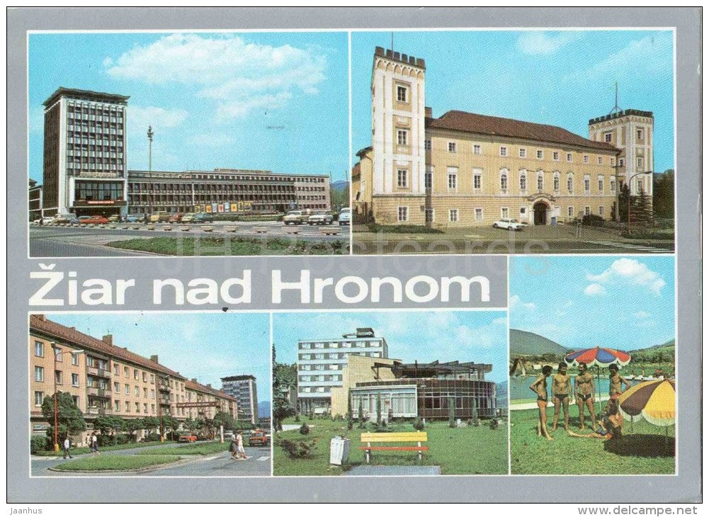 Ziiar nad Hronom - town views - Czechoslovakia - Slovakia - used in 1991 - JH Postcards