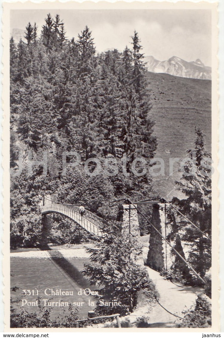 Chateau d'Oex - Pont Turrian sur la Sarine - bridge - 3311 - Switzerland - 1961 - used - JH Postcards