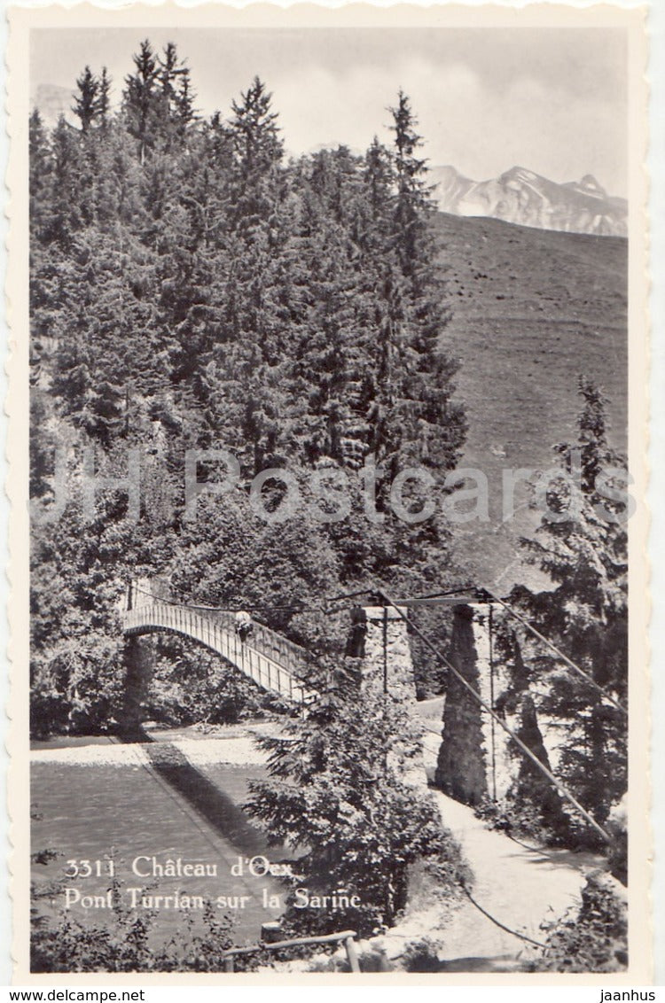 Chateau d'Oex - Pont Turrian sur la Sarine - bridge - 3311 - Switzerland - 1961 - used - JH Postcards