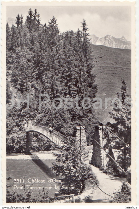 Chateau d'Oex - Pont Turrian sur la Sarine - bridge - 3311 - Switzerland - 1961 - used - JH Postcards