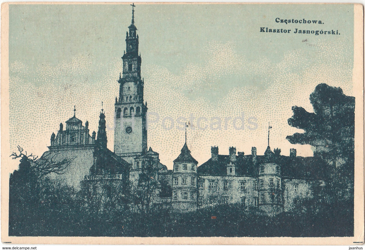 Czestochowa - Klasztor Jasnogorski - monastery - old postcard - Poland - unused - JH Postcards