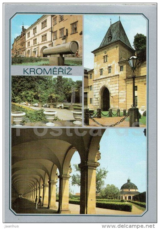 Kromeriz - gate - architecture - town views - Czechoslovakia - Czech - unused - JH Postcards