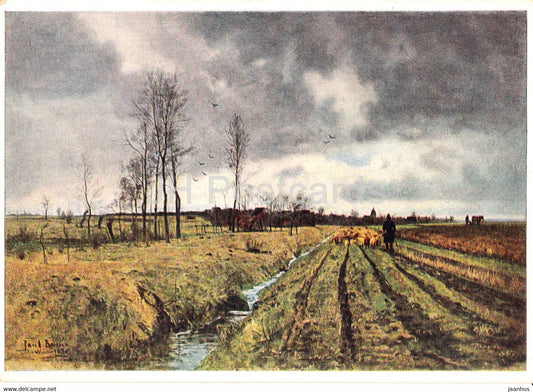 painting by Paul Baum - Fruhling bei Grunstedt - 9037 - German art - Germany - unused - JH Postcards