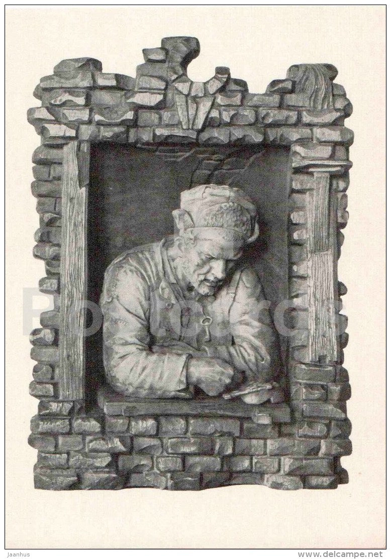 sculpture by M. Antokolsky - The Miser Man , 1865 - russian art - unused - JH Postcards