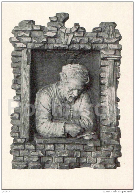 sculpture by M. Antokolsky - The Miser Man , 1865 - russian art - unused - JH Postcards