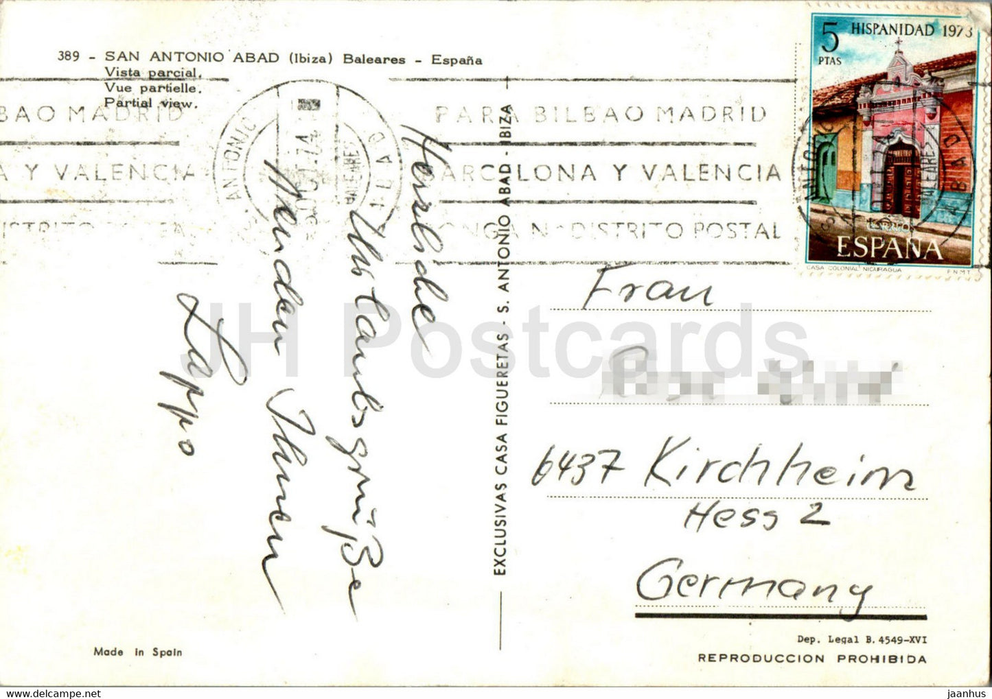 San Antonio Abad - Vista Parcial - Ibiza - 389 - 1974 - Spain - used
