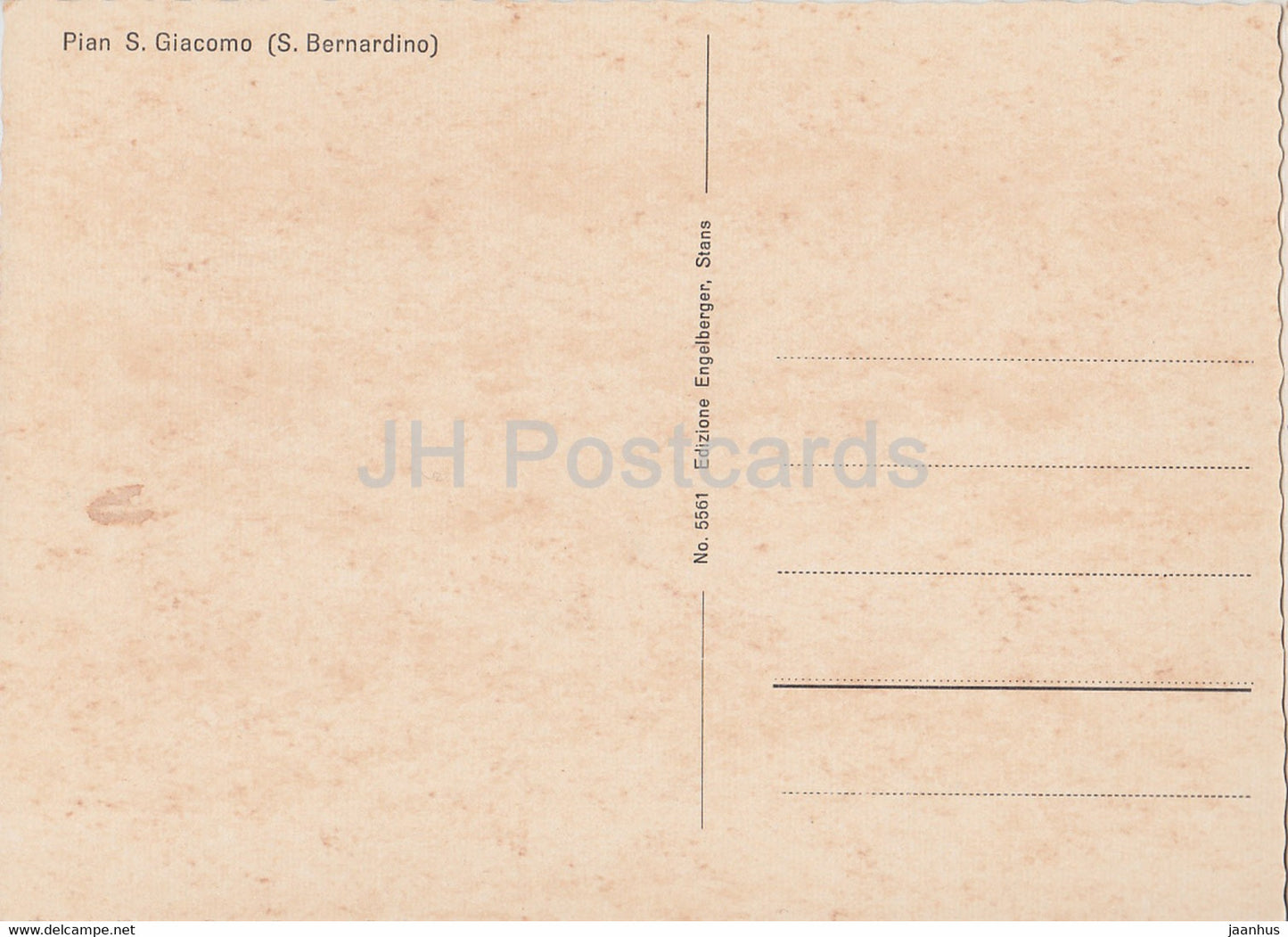 Pian S Giacomo - S Bernardino - 5561 - Switzerland - unused