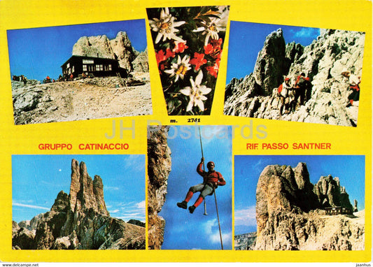 Gruppo Catinaccio - Rif Passo Santner - mountaineer - Italy - unused - JH Postcards