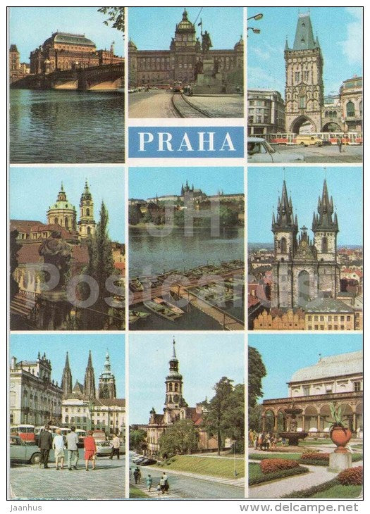 theatre - museum - St. Nicholas church - Hradcany - Tyn Church - Praha - Prague - Czechoslovakia - Czech - used 1972 - JH Postcards