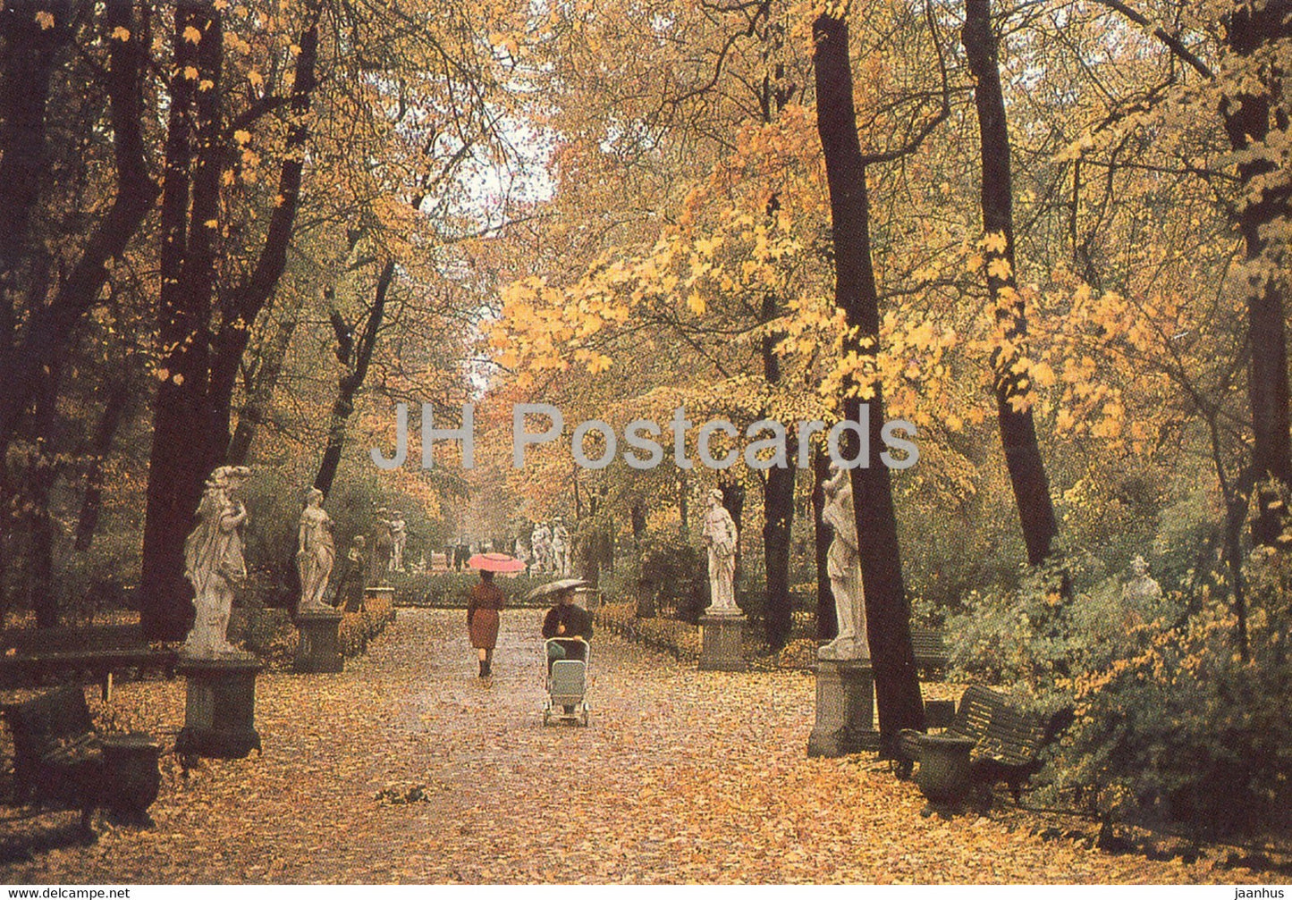 Leningrad - St Petersburg - Summer Garden Alley - autumn - 1992 - Russia USSR - unused - JH Postcards