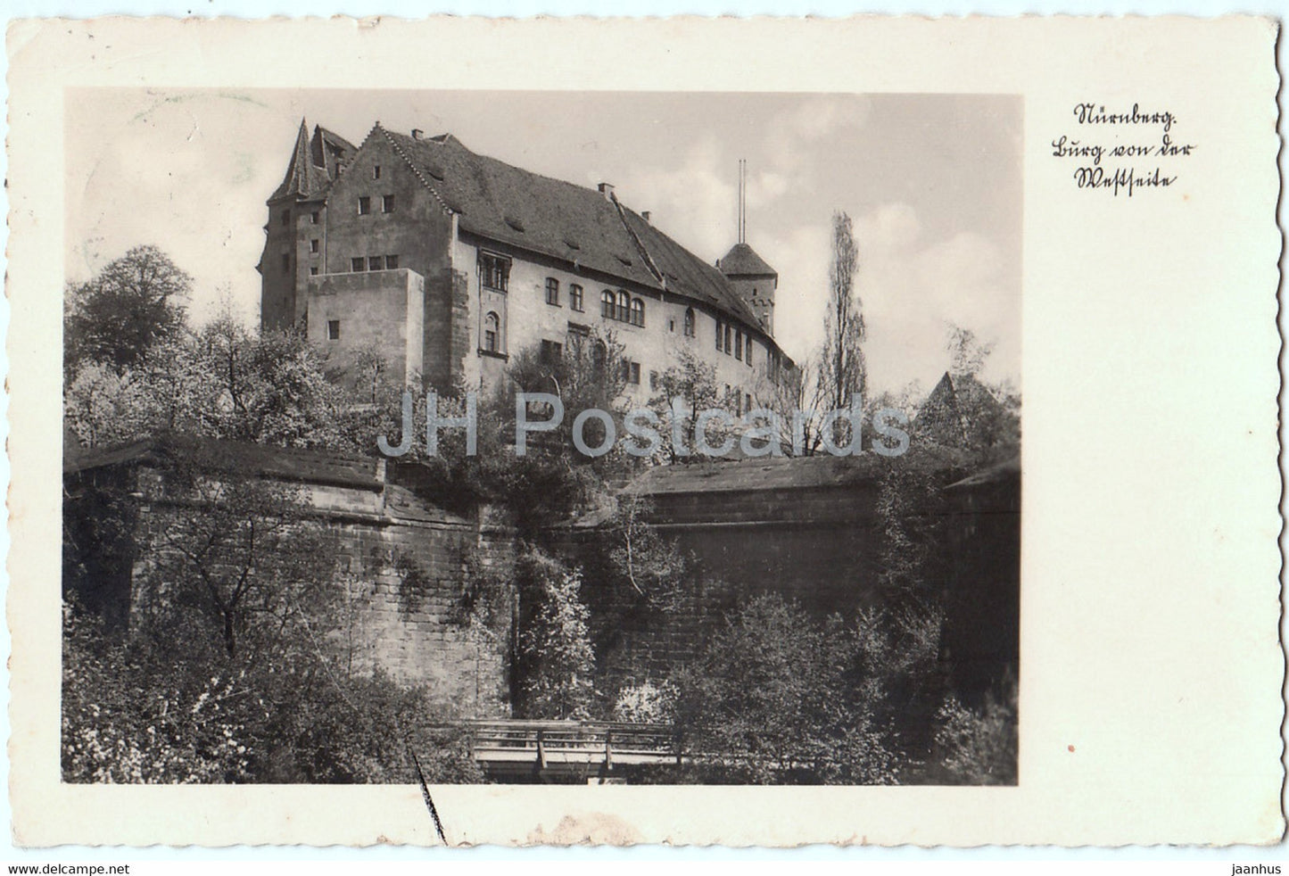Nurnberg - Burg von der Westseite - old postcard - 1938 - Germany - used - JH Postcards