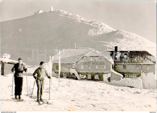 Krkonose - Obri bouda - Giant shed - skiing - Czech Repubic - Czechoslovakia - used - JH Postcards