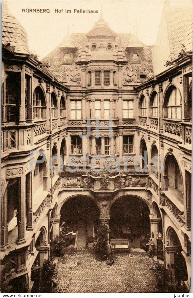 Nurnberg - Nuremberg - Hof im Pellerhaus - W. H. D. 2267 - old postcard - Germany - unused - JH Postcards