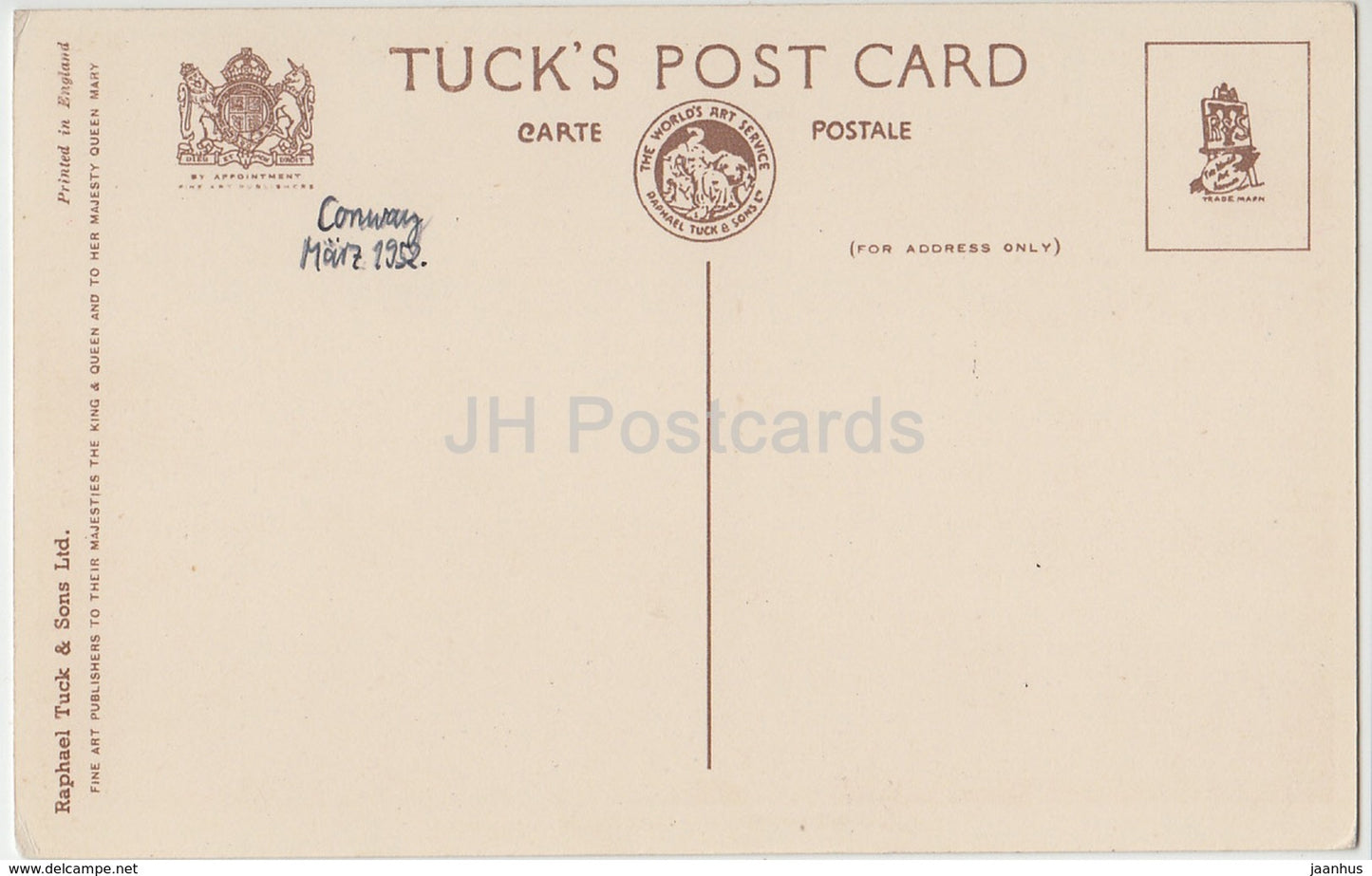 Château de Conway et pont suspendu - 1952 - Royaume-Uni - Pays de Galles - occasion