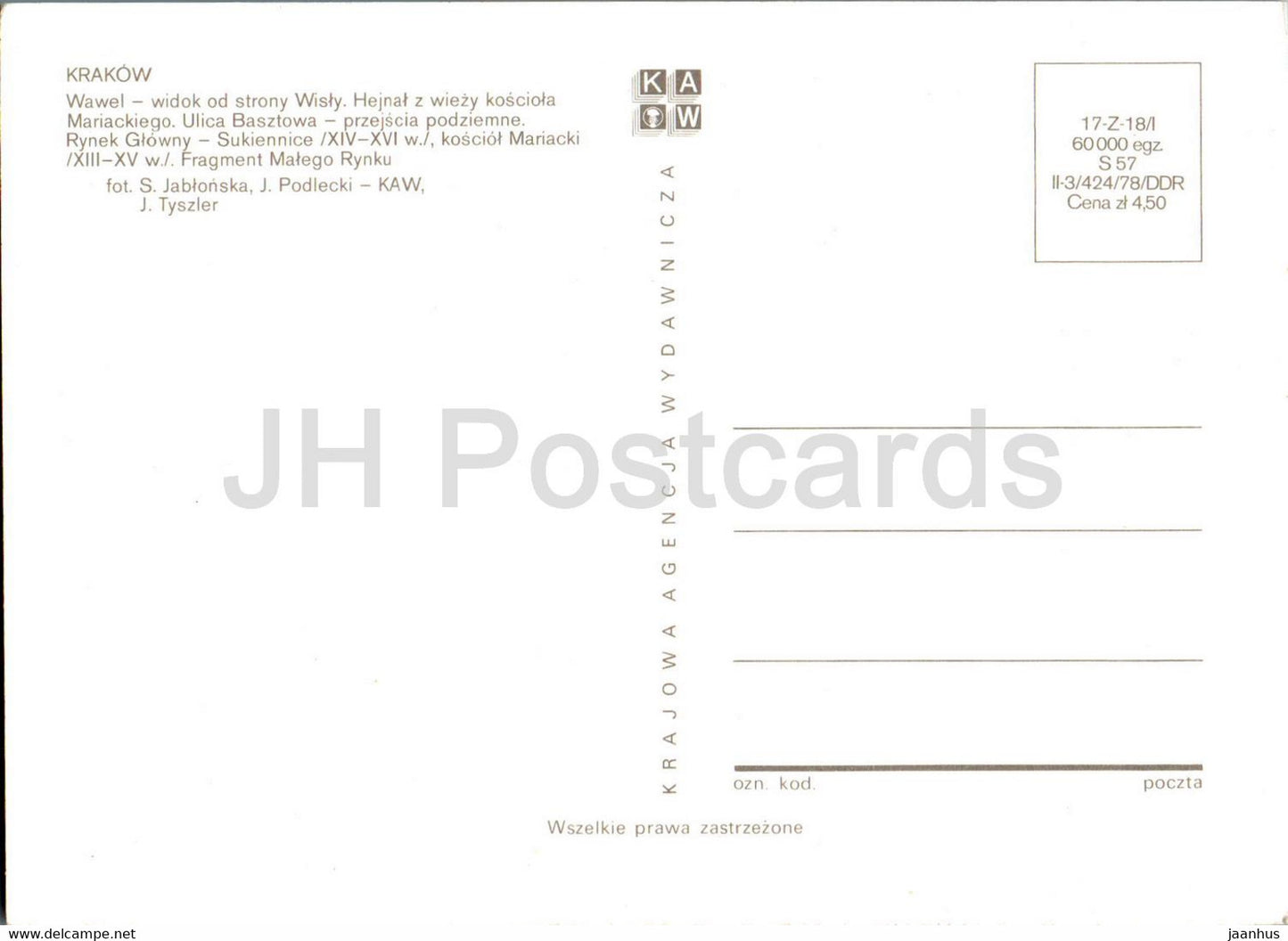 Cracovie - Wawel - Ulica Basztowa - Rynek Glowny - Sukiennice - Place principale - Halle aux Draps - multiview - Pologne - inutilisé