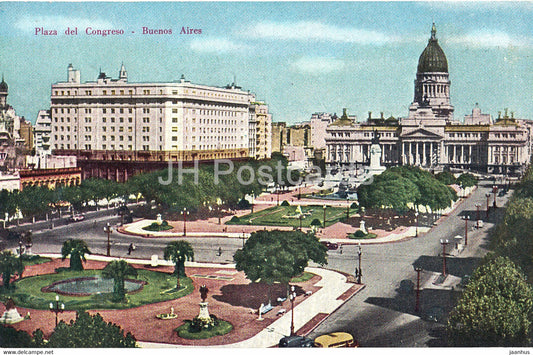 Buenos Aires - Plaza del Congreso - 241 - old postcard - 1954 - Argentina - used - JH Postcards