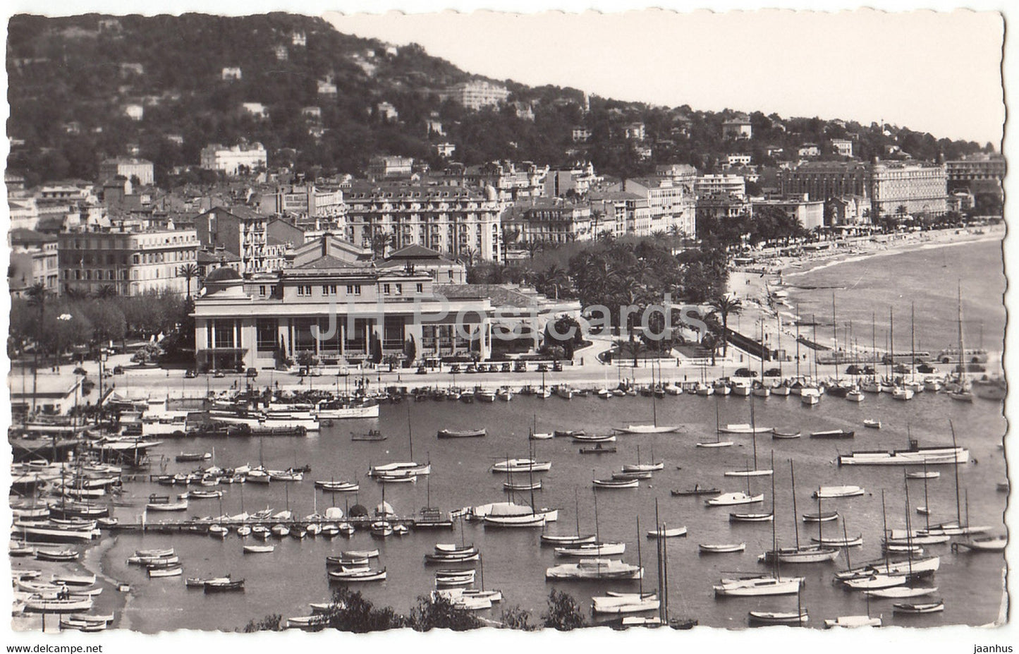 Cannes - Le Port et le Casino - 317 - 1955 - old postcard - France - used - JH Postcards