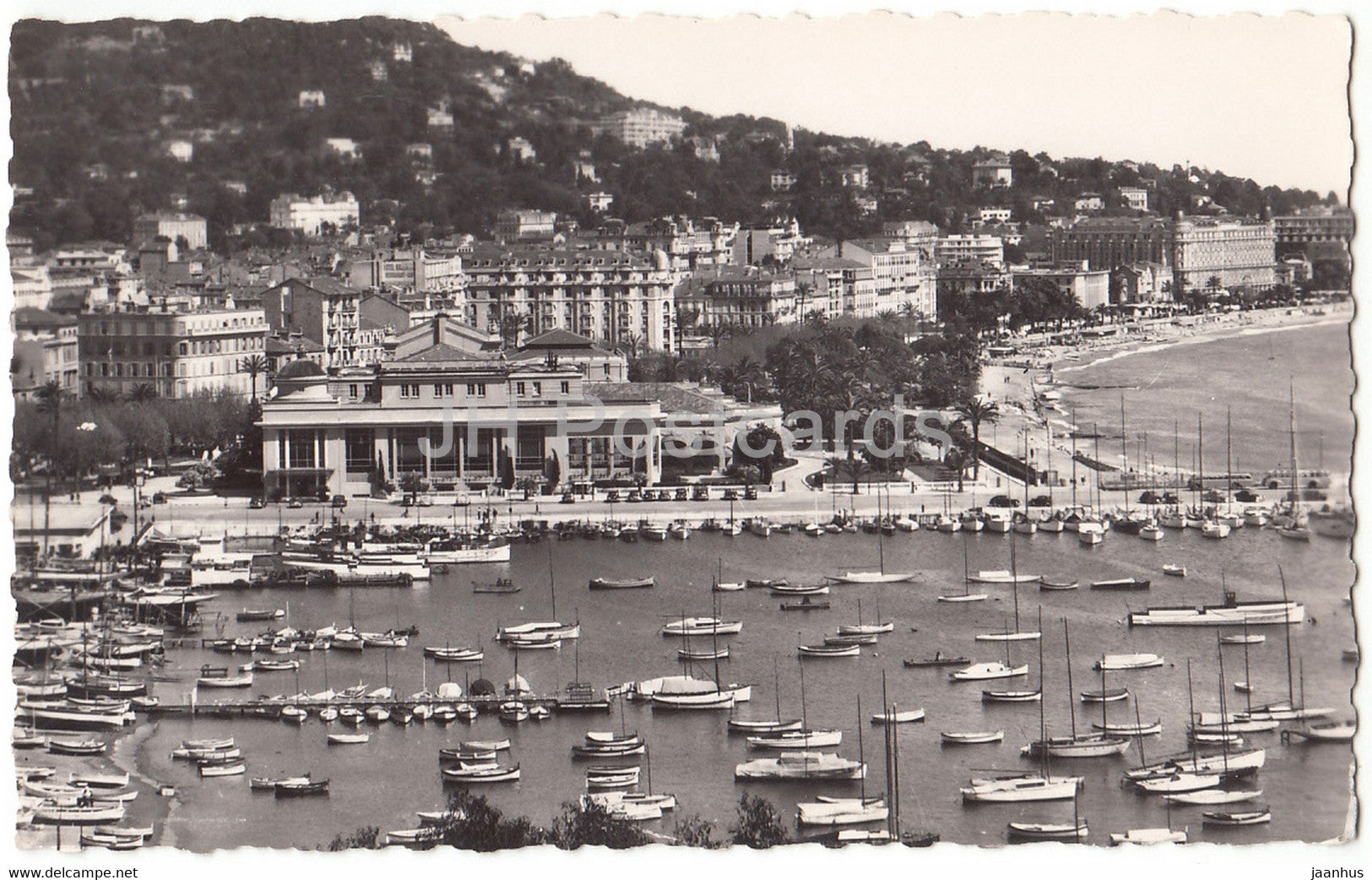 Cannes - Le Port et le Casino - 317 - 1955 - old postcard - France - used - JH Postcards