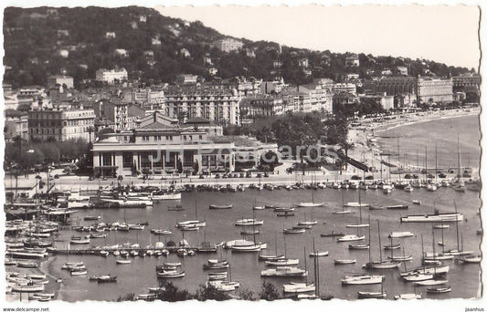 Cannes - Le Port et le Casino - 317 - 1955 - old postcard - France - used - JH Postcards