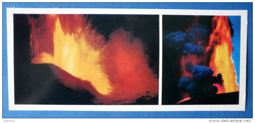 neighborhood lit volcano - volcano - Tolbachik is a volcanic complex - Kamchatka - 1978 - Russia USSR - unused - JH Postcards